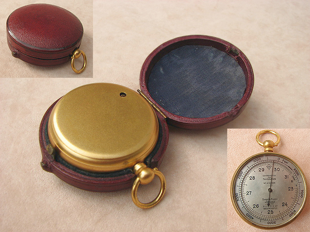 Rear view of barometer showing adjustment hole